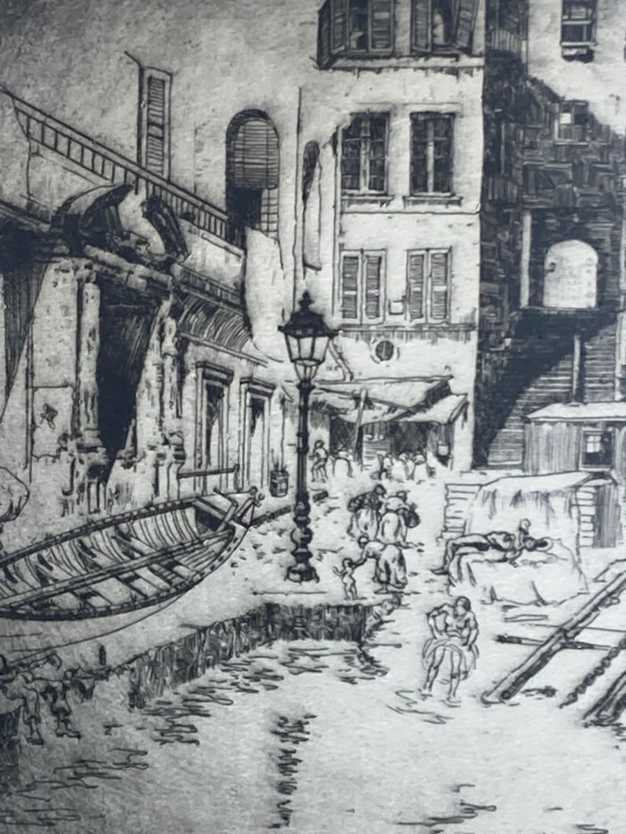 Dry Dock etching by Lionel Barrymore 