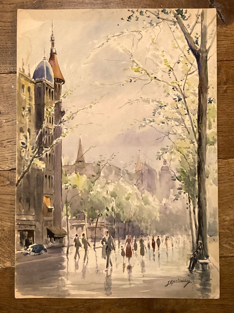 Original Paris watercolor 