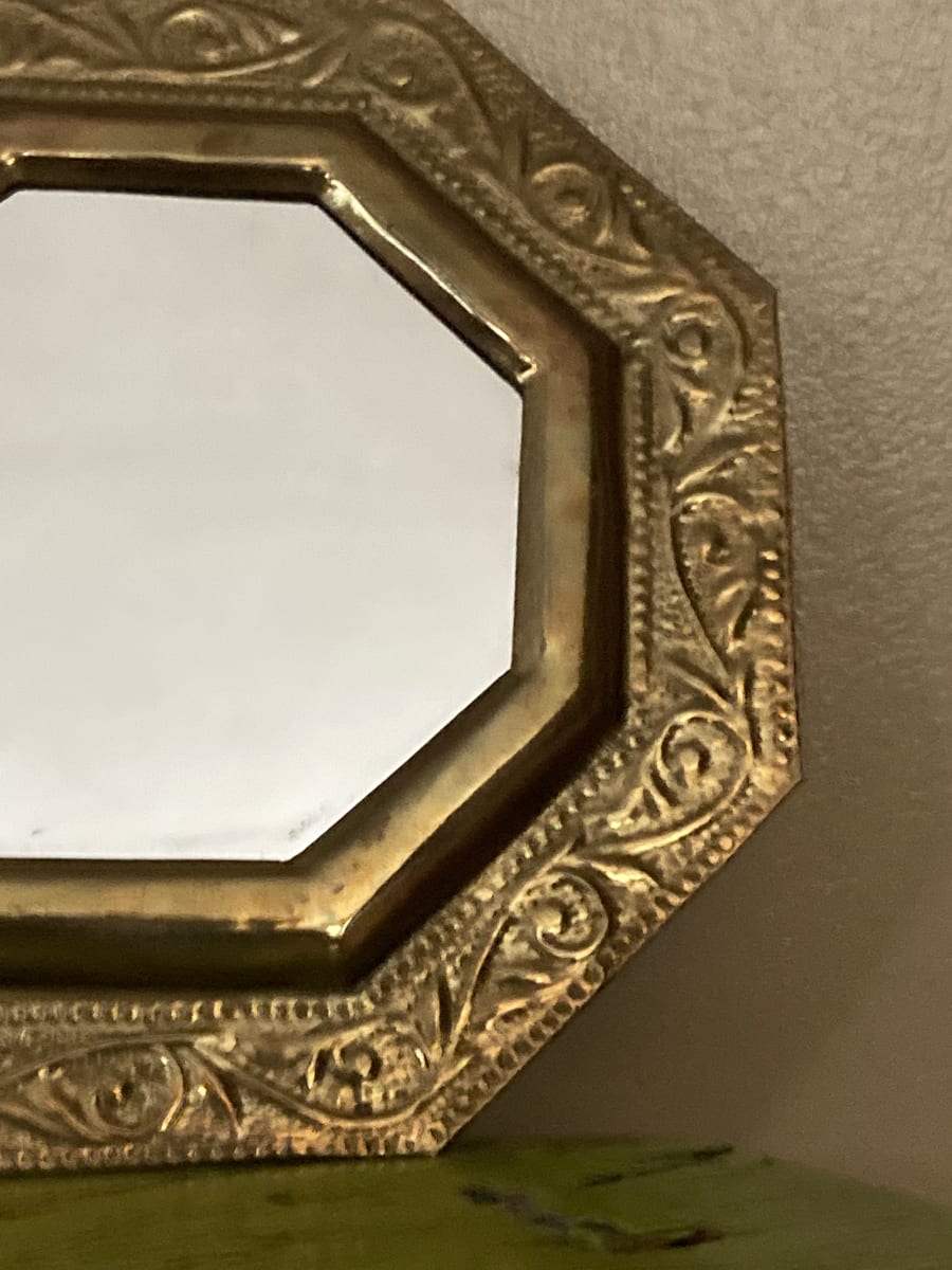 small brass mirror, Image 1.