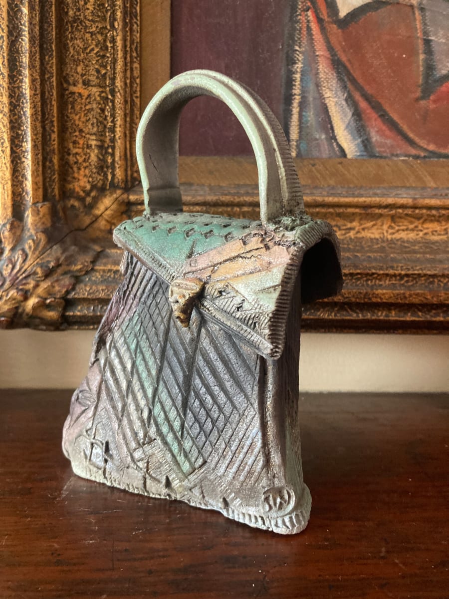 original art rake pottery purse 