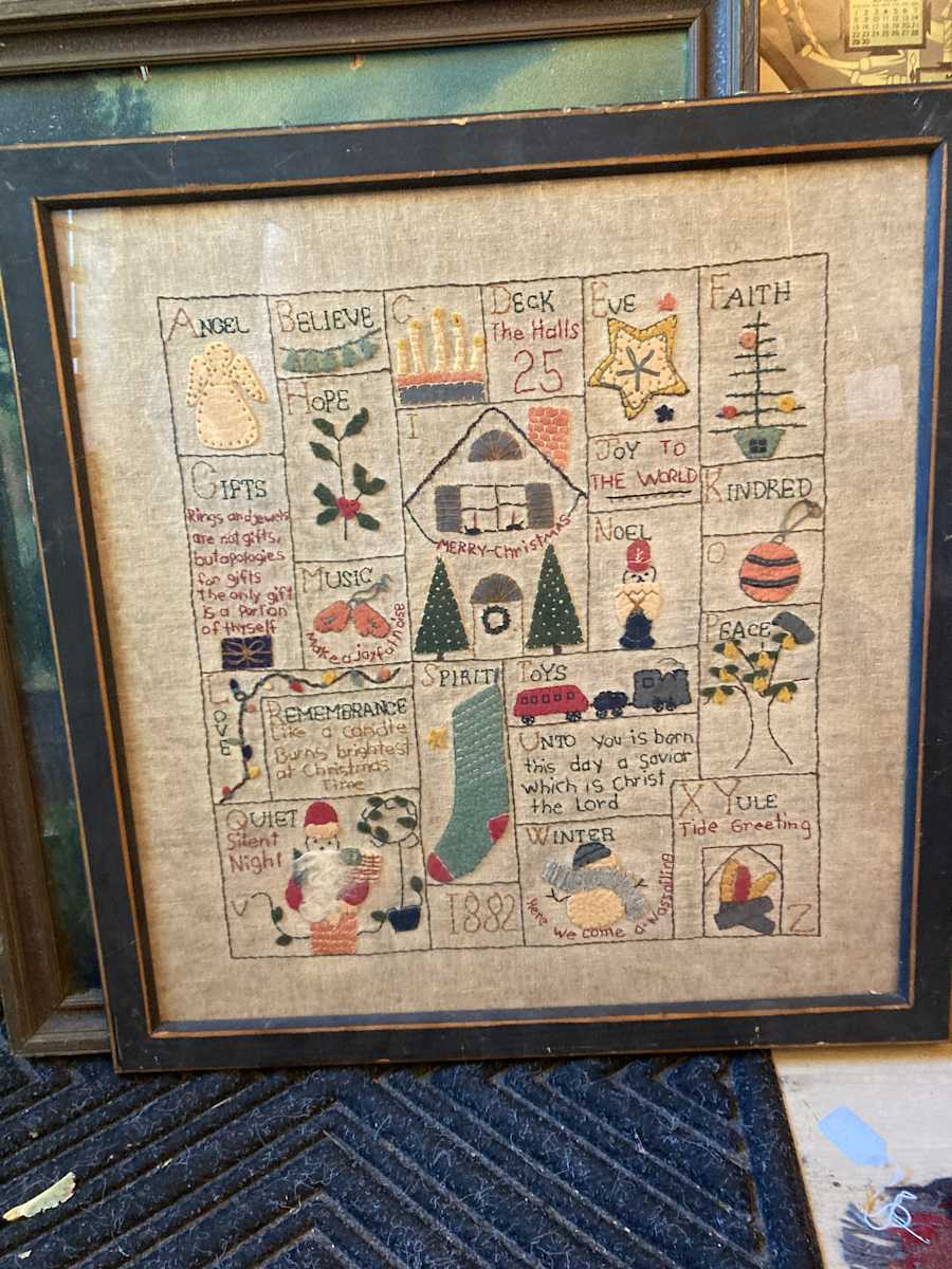 framed needlepoint 