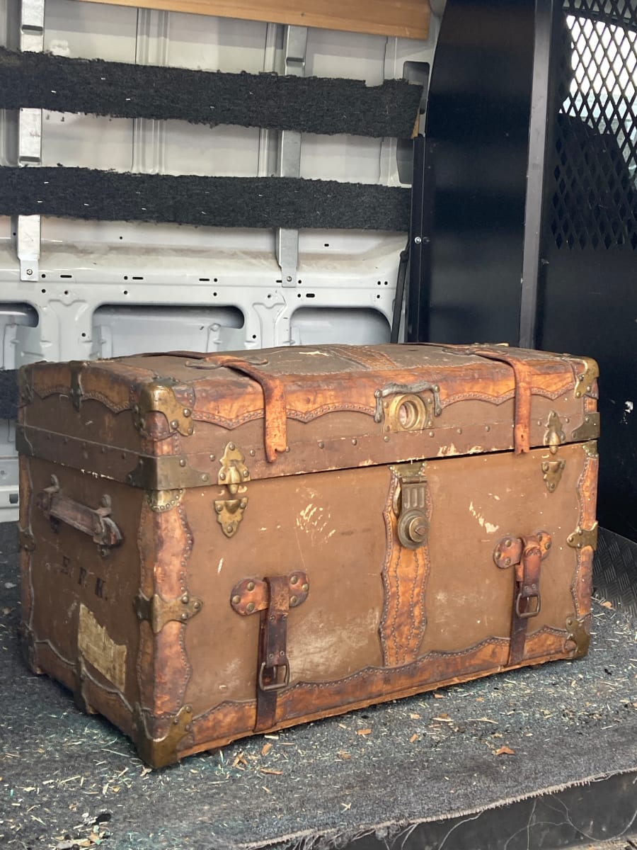 vintage leather trunk 