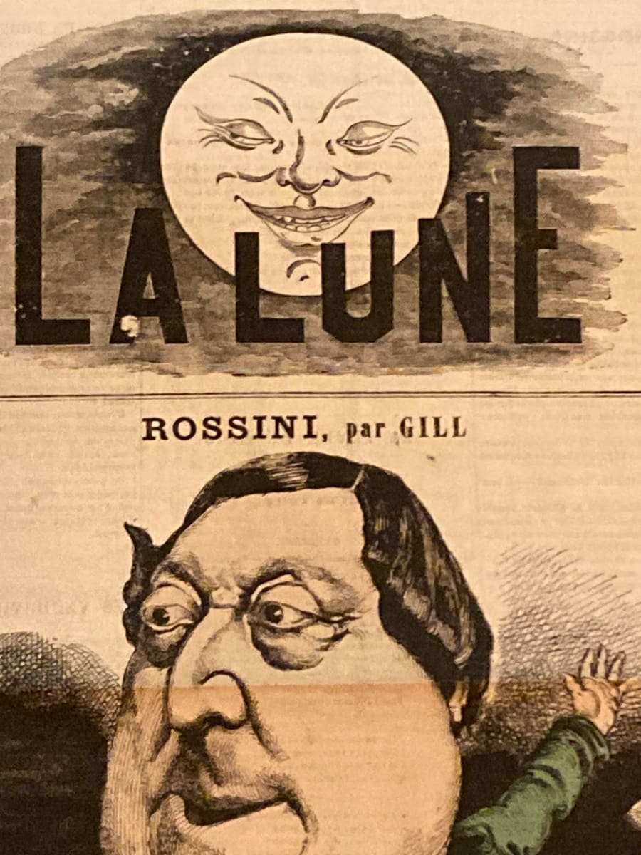 vintage  La Lune 1867 French news cover page 