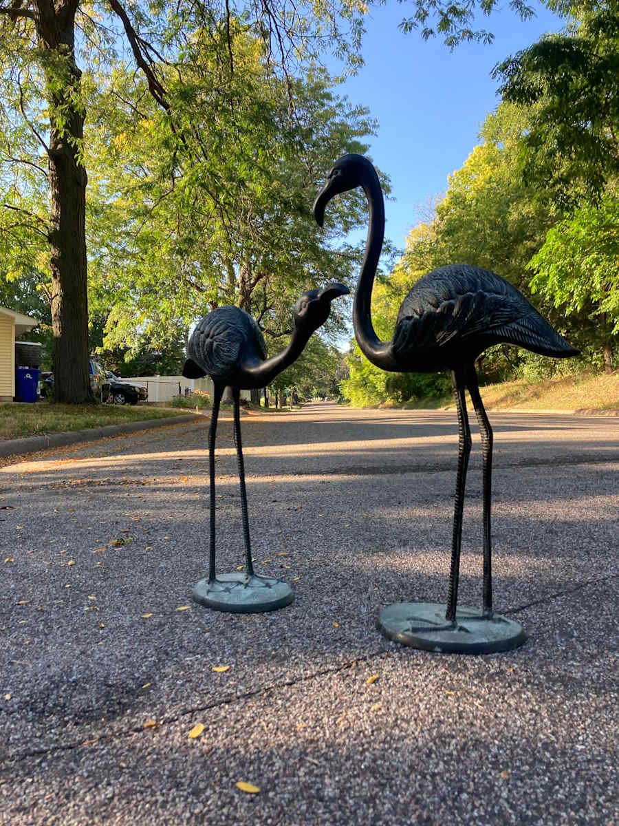 pair of brass birds 