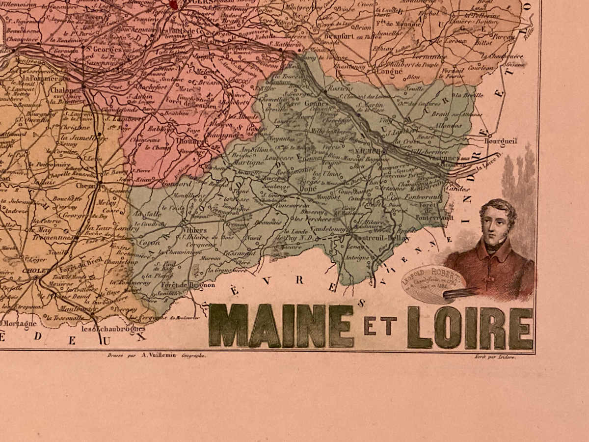 hand colored1830's  La France  map, Image 2.