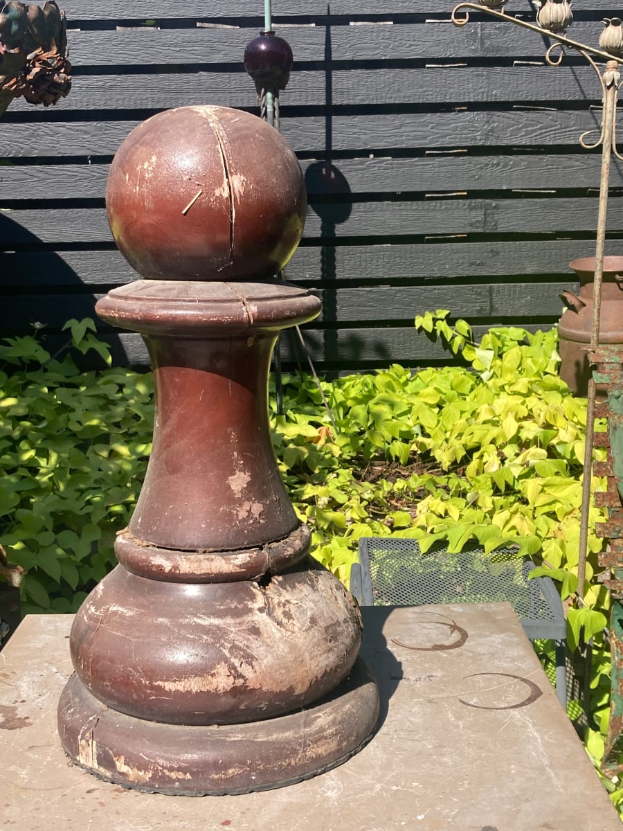 Hand carved teak chess piece ~ dark Pawn 