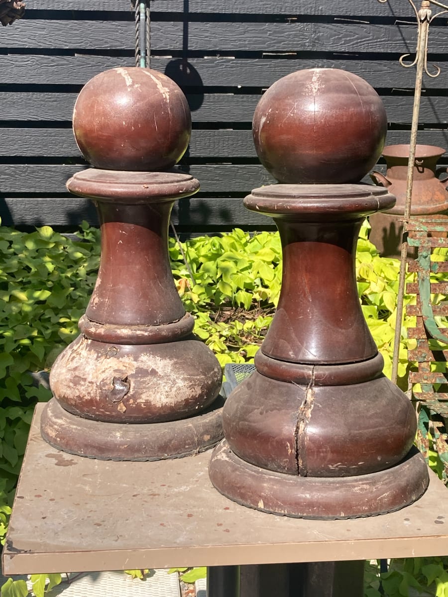 Hand carved teak chess piece ~ dark Pawn 