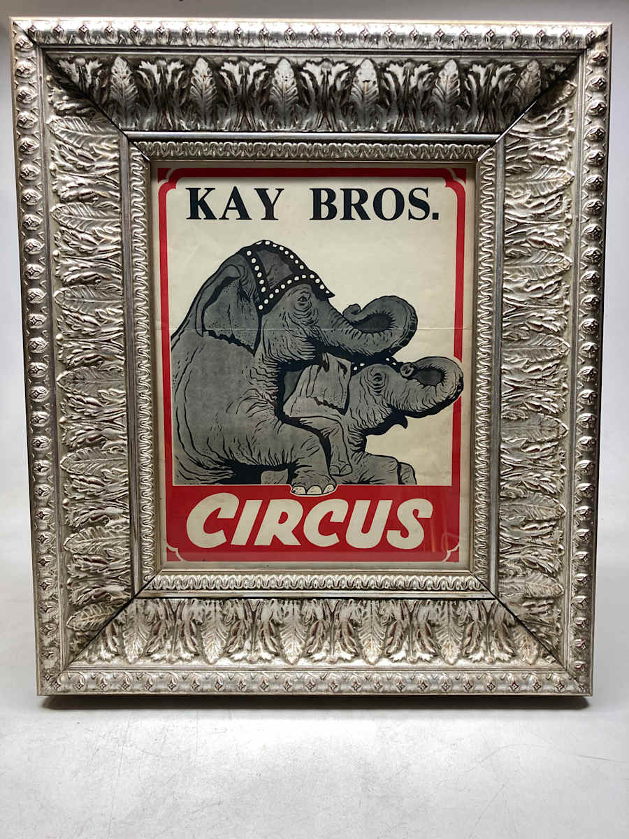 Vintage Kay bros elephant circus litho 