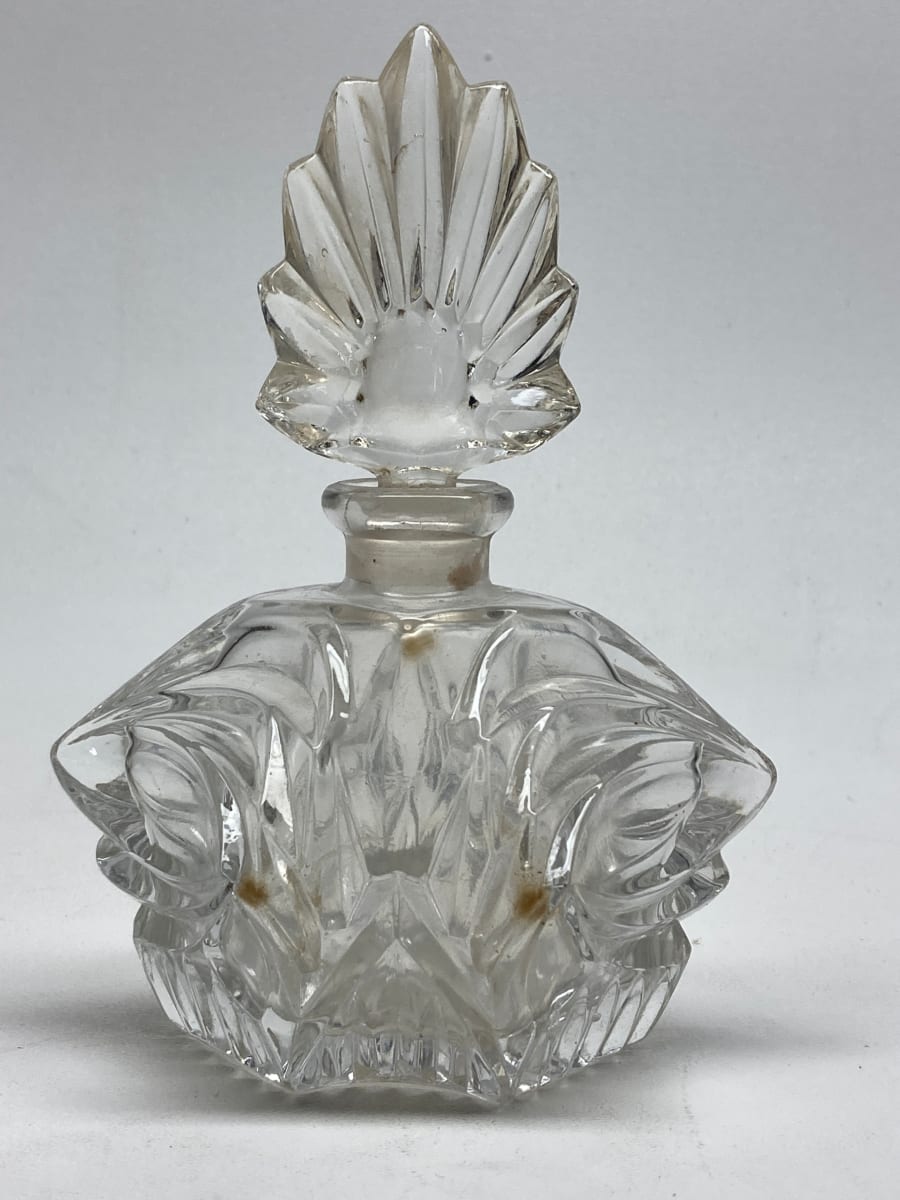 Clear glass Art Deco Perfume bottle 