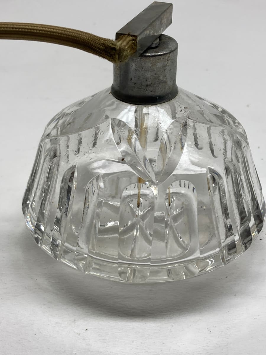 Clear glass Art Deco Perfume bottle with spray 