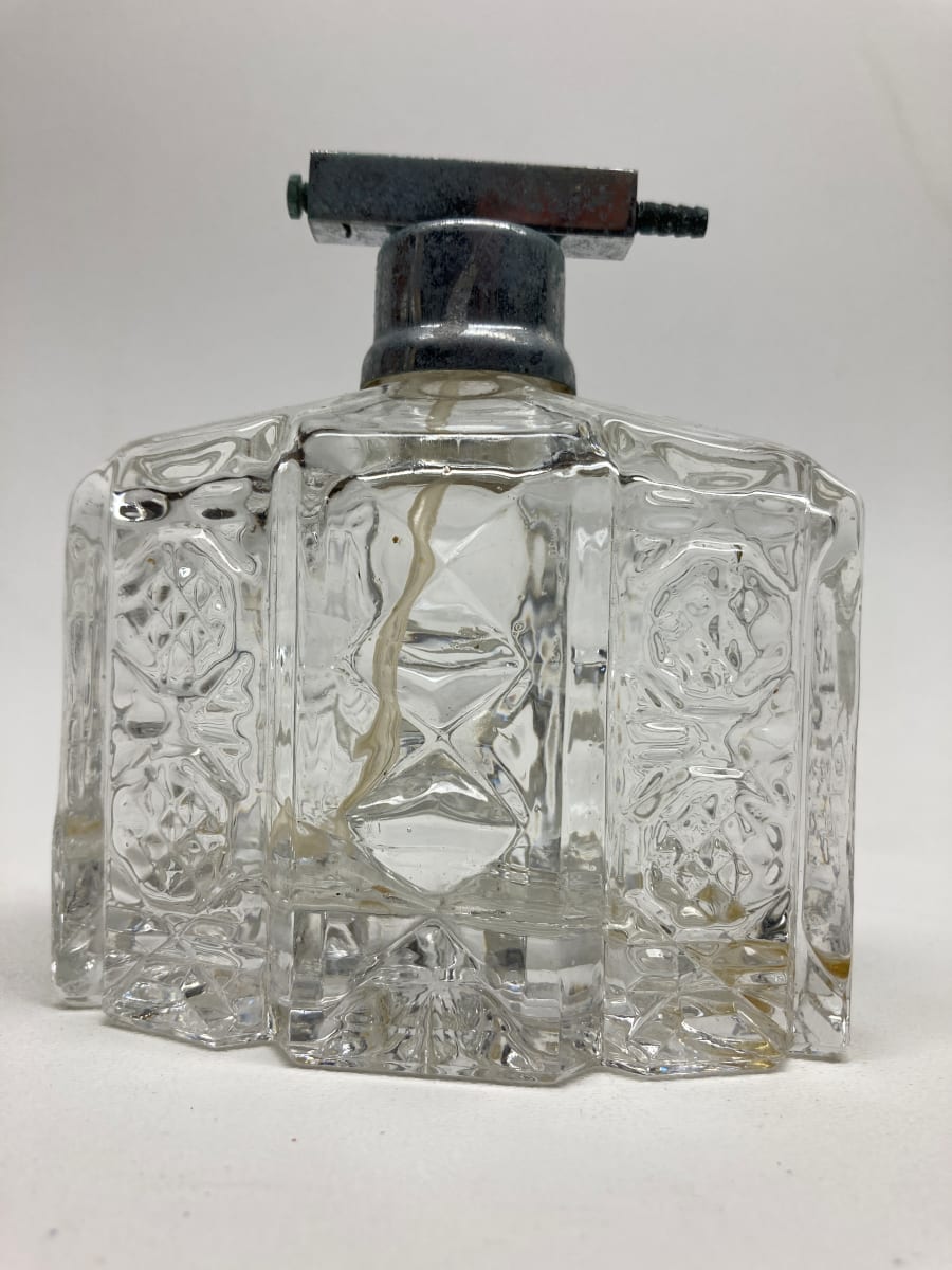 Clear glass Art Deco Perfume bottle with spray 