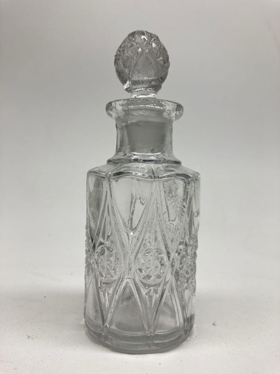 Clear glass Art Deco Perfume bottle 