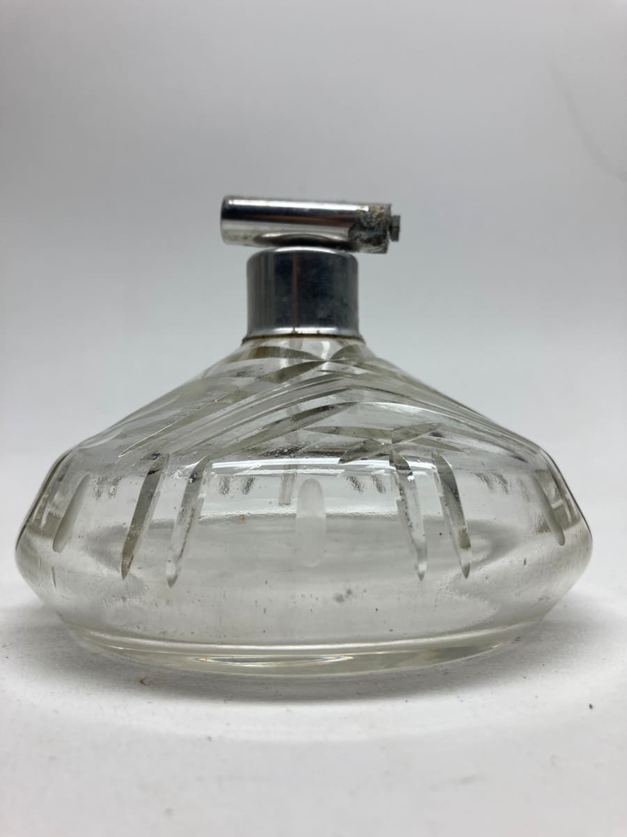 Clear glass Art Deco Perfume bottle with spray 