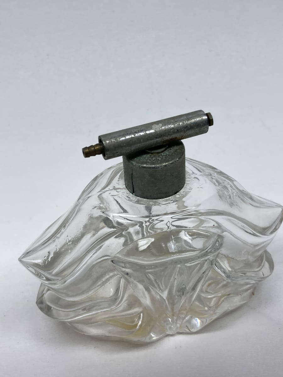 Clear glass Art Deco Perfume bottle with spray 