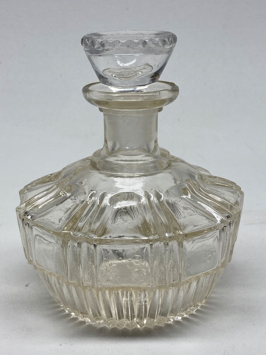 Clear glass Art Deco Perfume bottle 