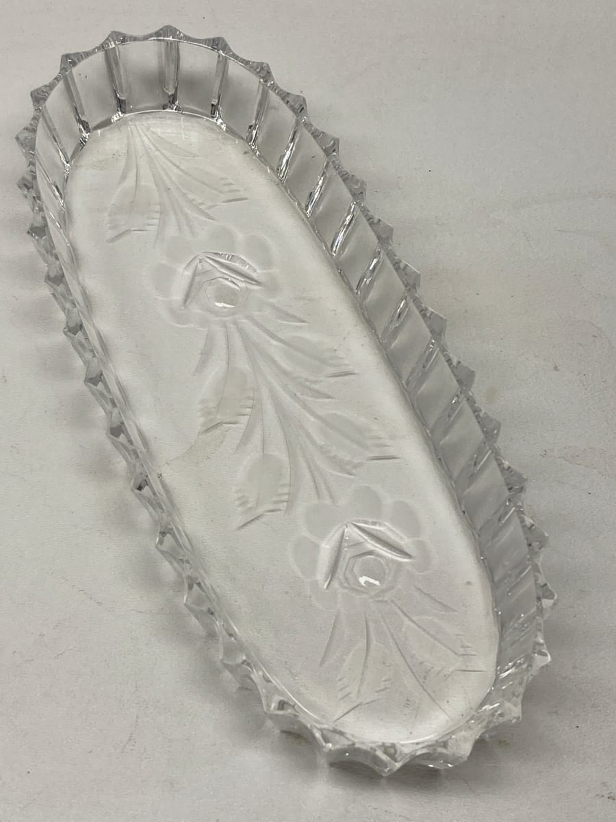 Clear glass Art Deco Perfume tray 