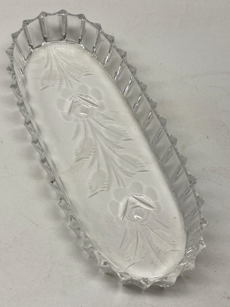 Clear glass Art Deco Perfume tray, Image 5.