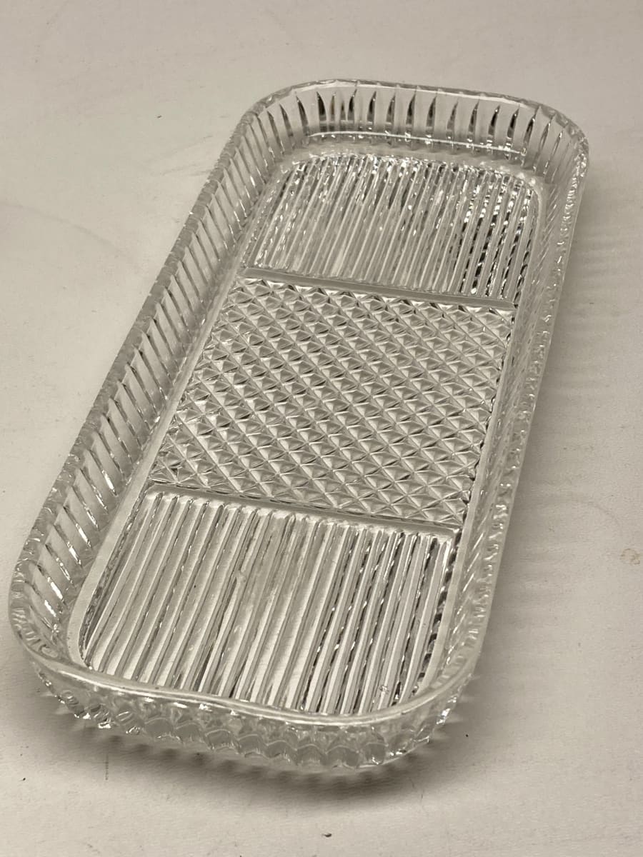 Clear glass Art Deco Perfume tray 