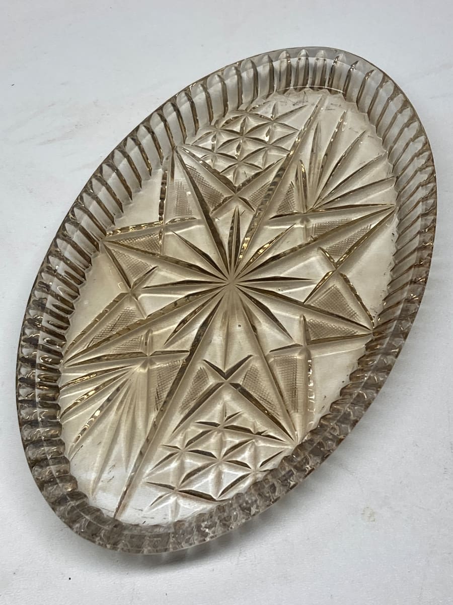 Clear glass Art Deco Perfume tray 