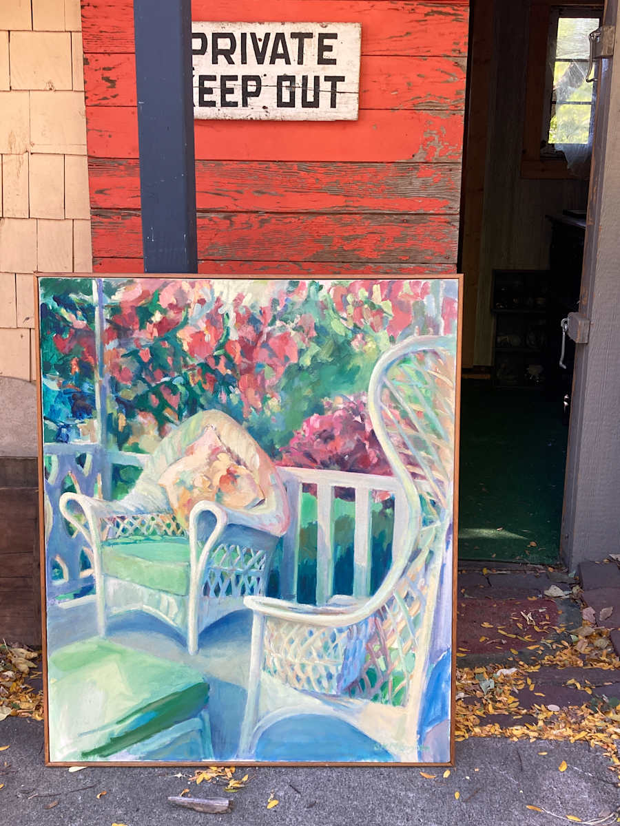 Original painting of wicker chairs 