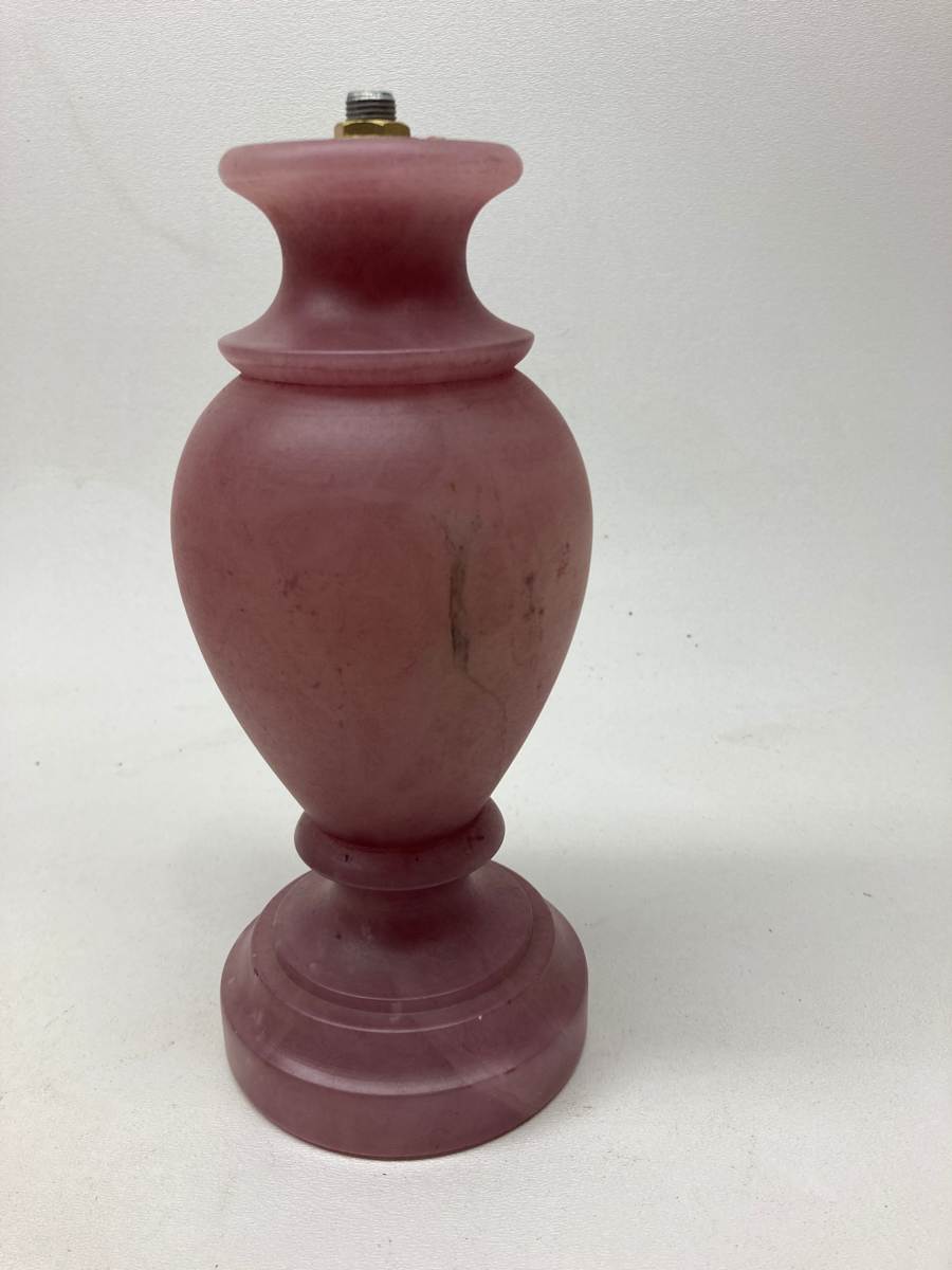 deep rose colored 8" marble table lamp base, Image 4.