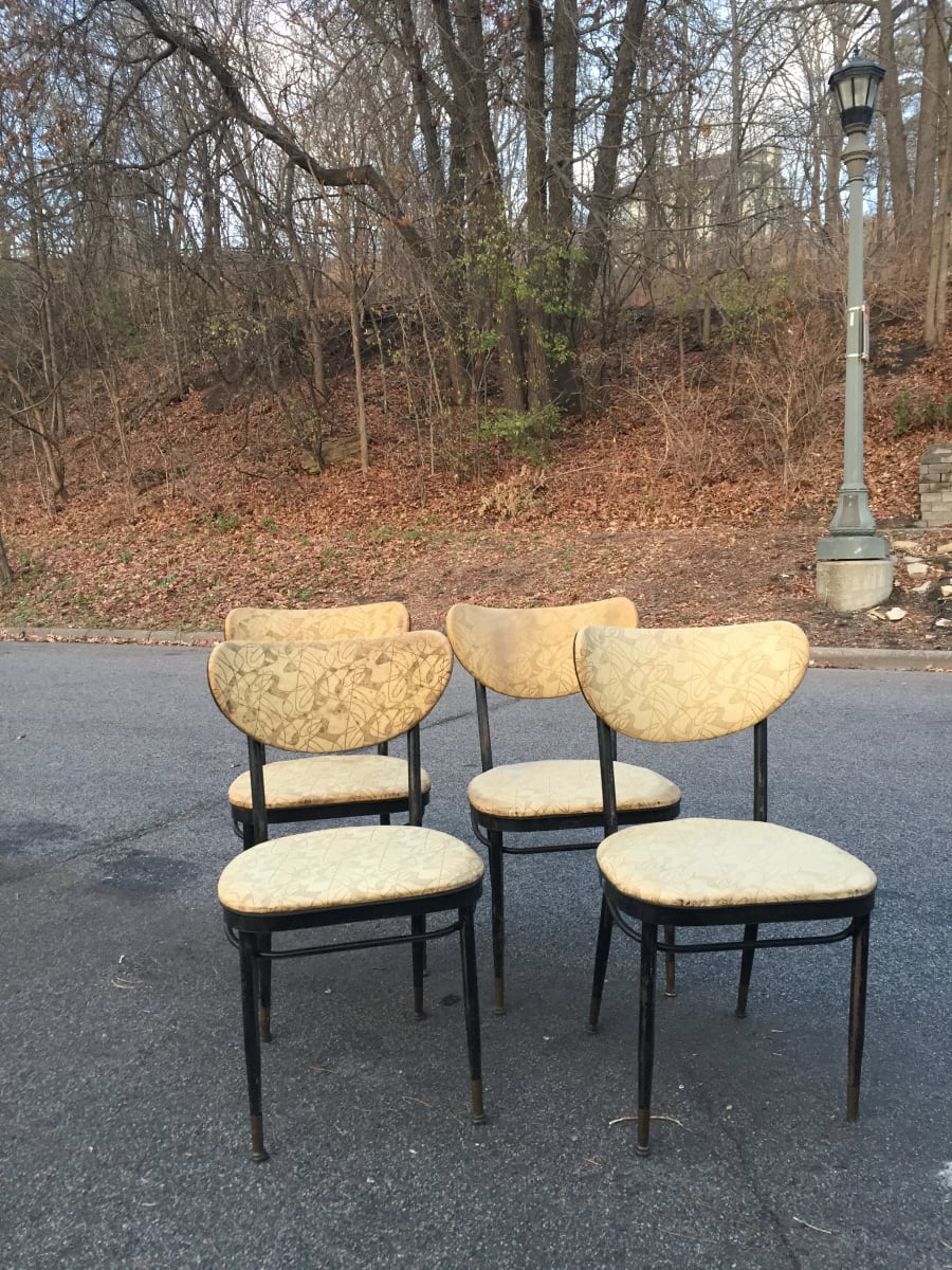 2 mid century modern dinette chairs 