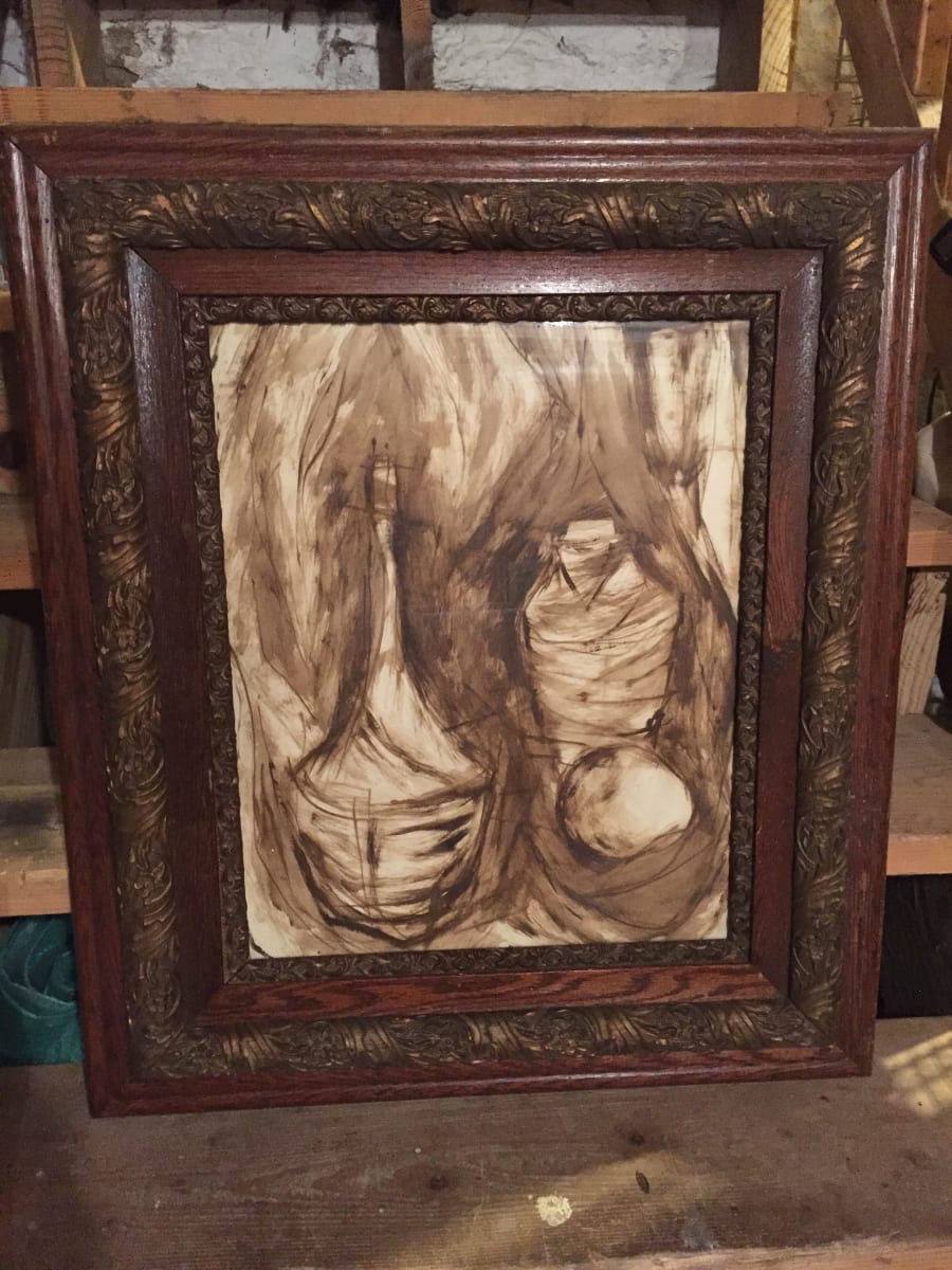 Framed original James Quentin Young still life watercolor 