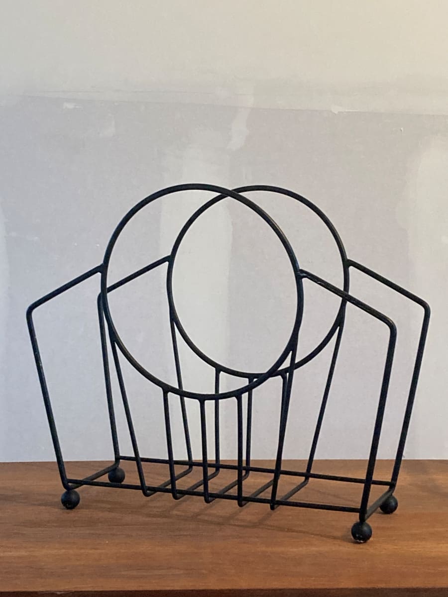 Post modern iron magazine rack, Image 1.
