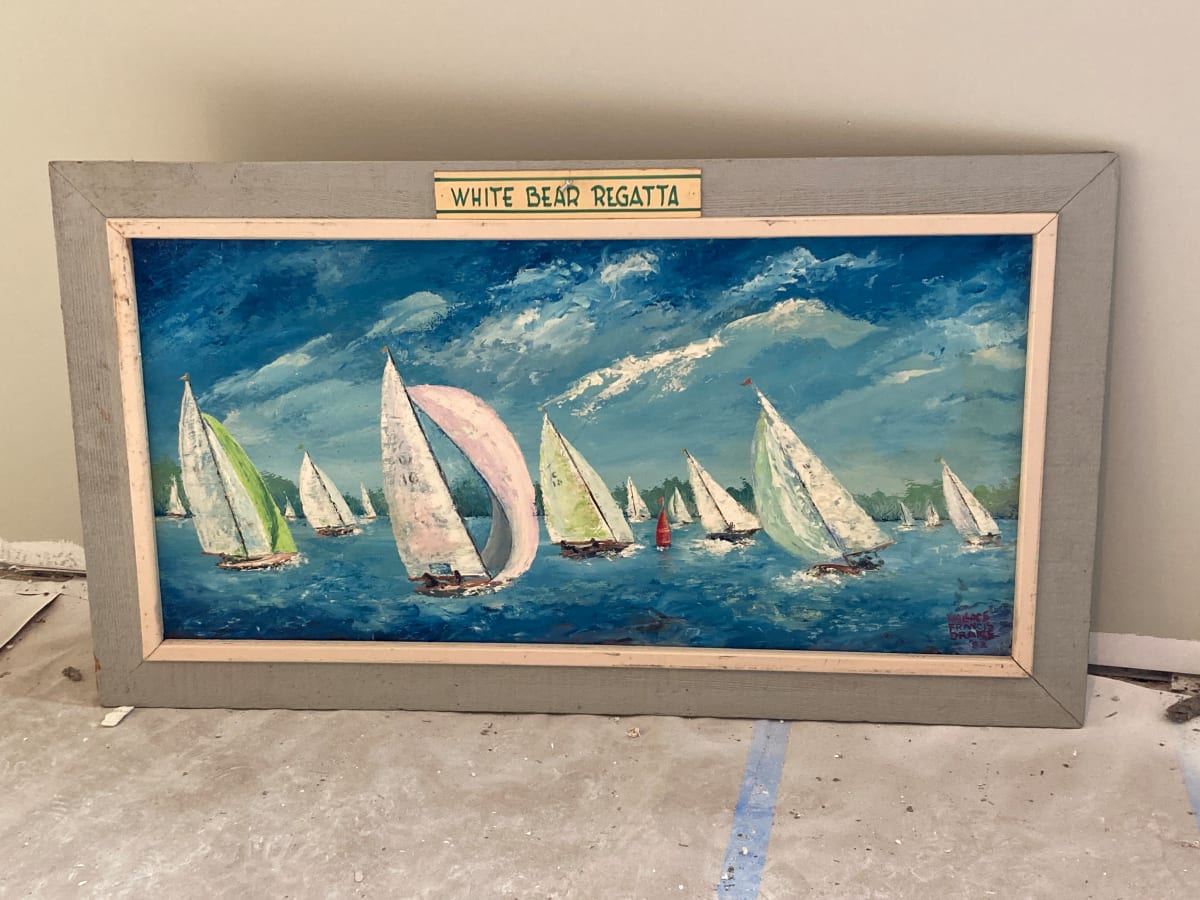 Framed White Bear Lake Regatta painting 