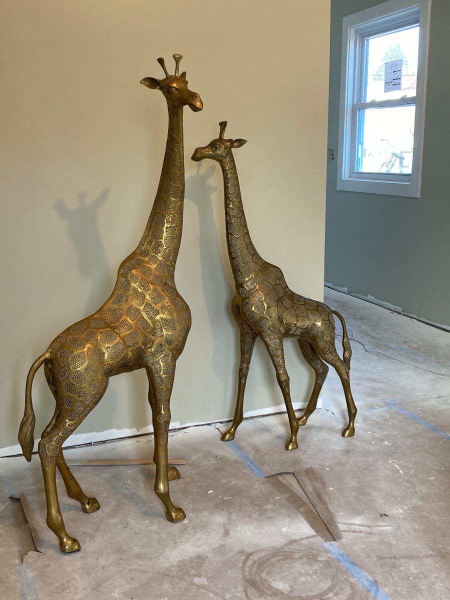 shorter solid brass giraffe 