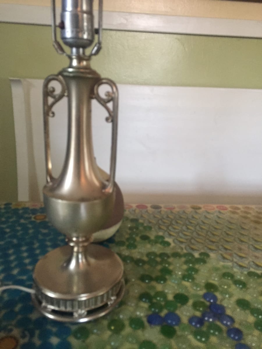 vintage German silver table lamp 