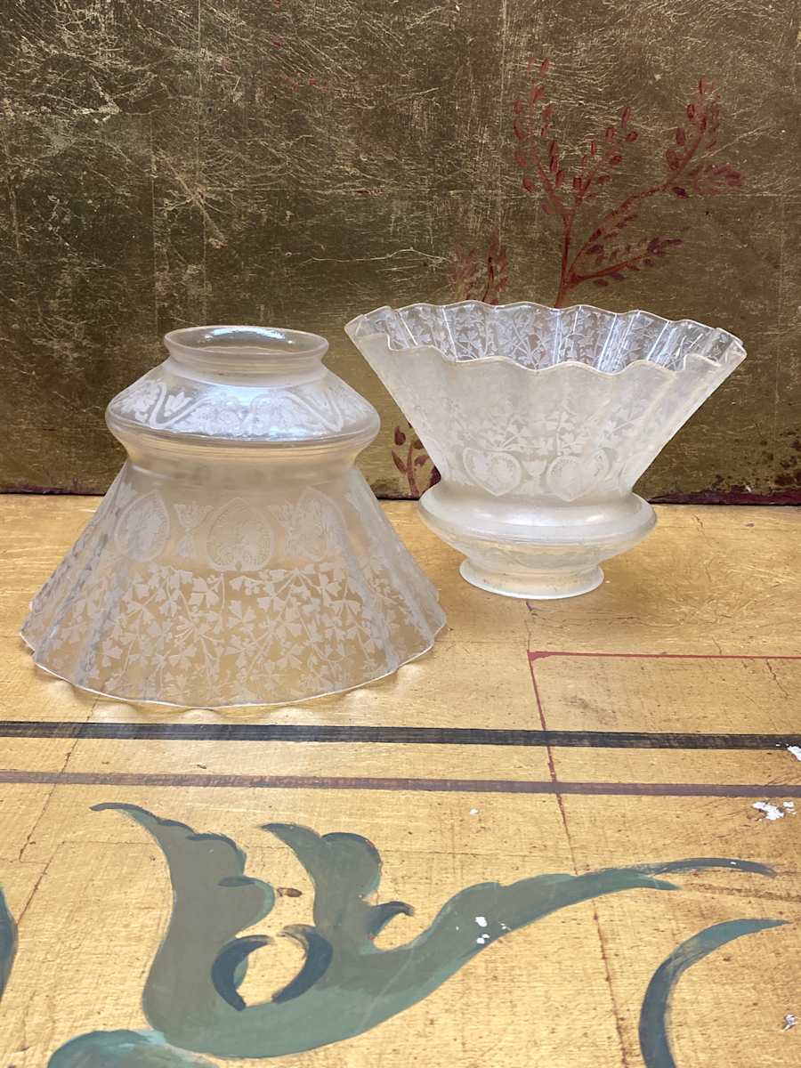 Pair of Victorian shades 