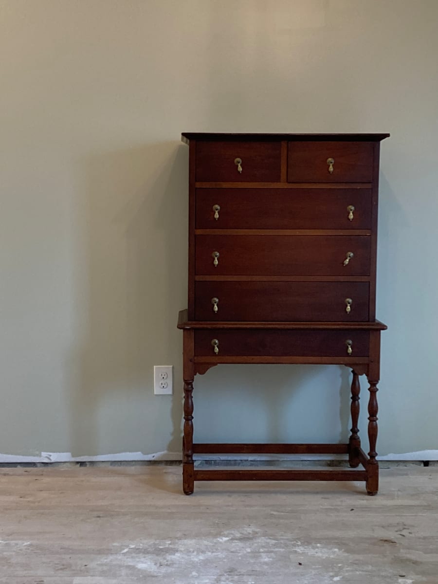 Solid cherry William and Mary dresser 