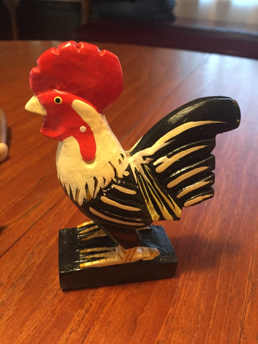 Swedish carved wood rooster 