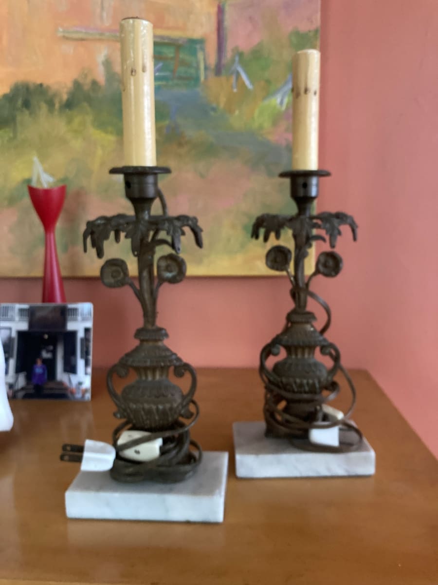 Vintage marble based lamps 