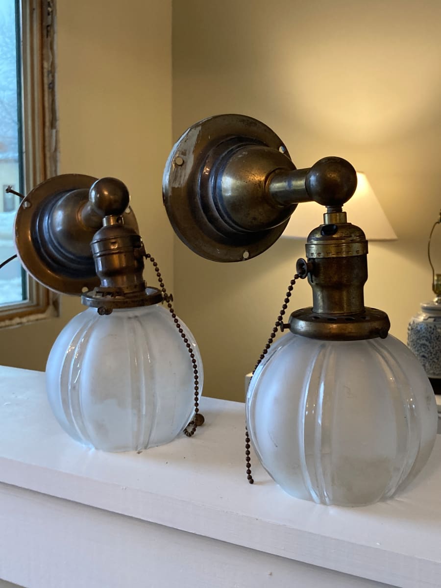 Pair of brass sconces 