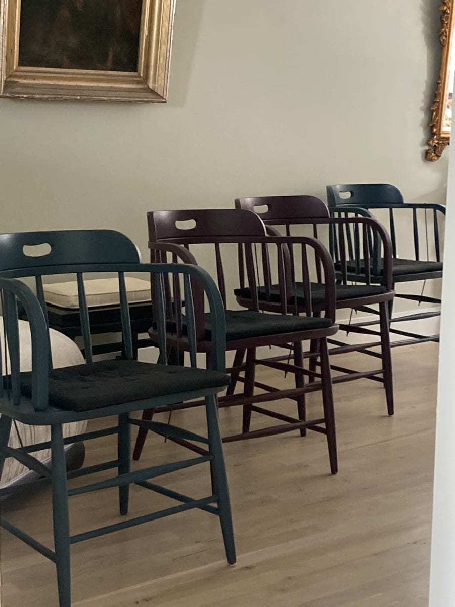 Set of 4 painted captains chairs 