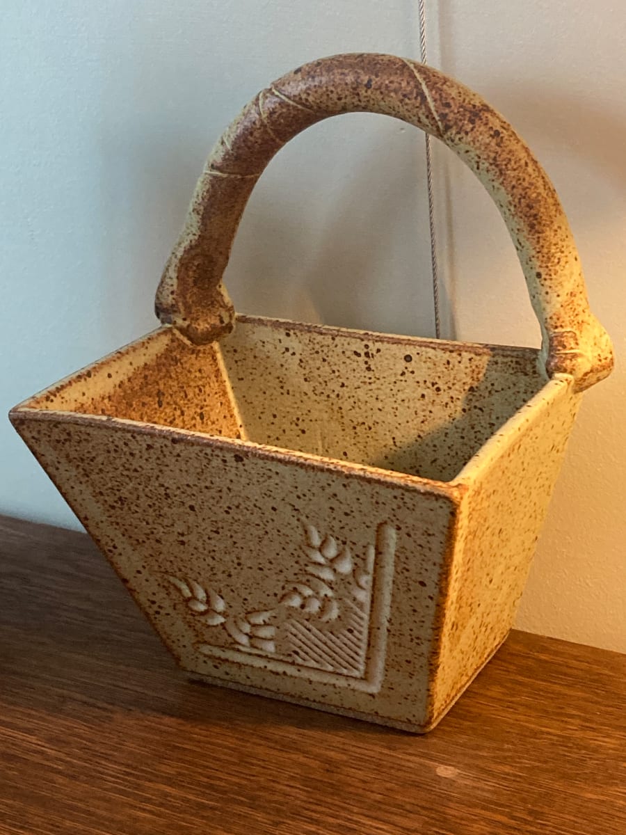 hand made pottery basket 