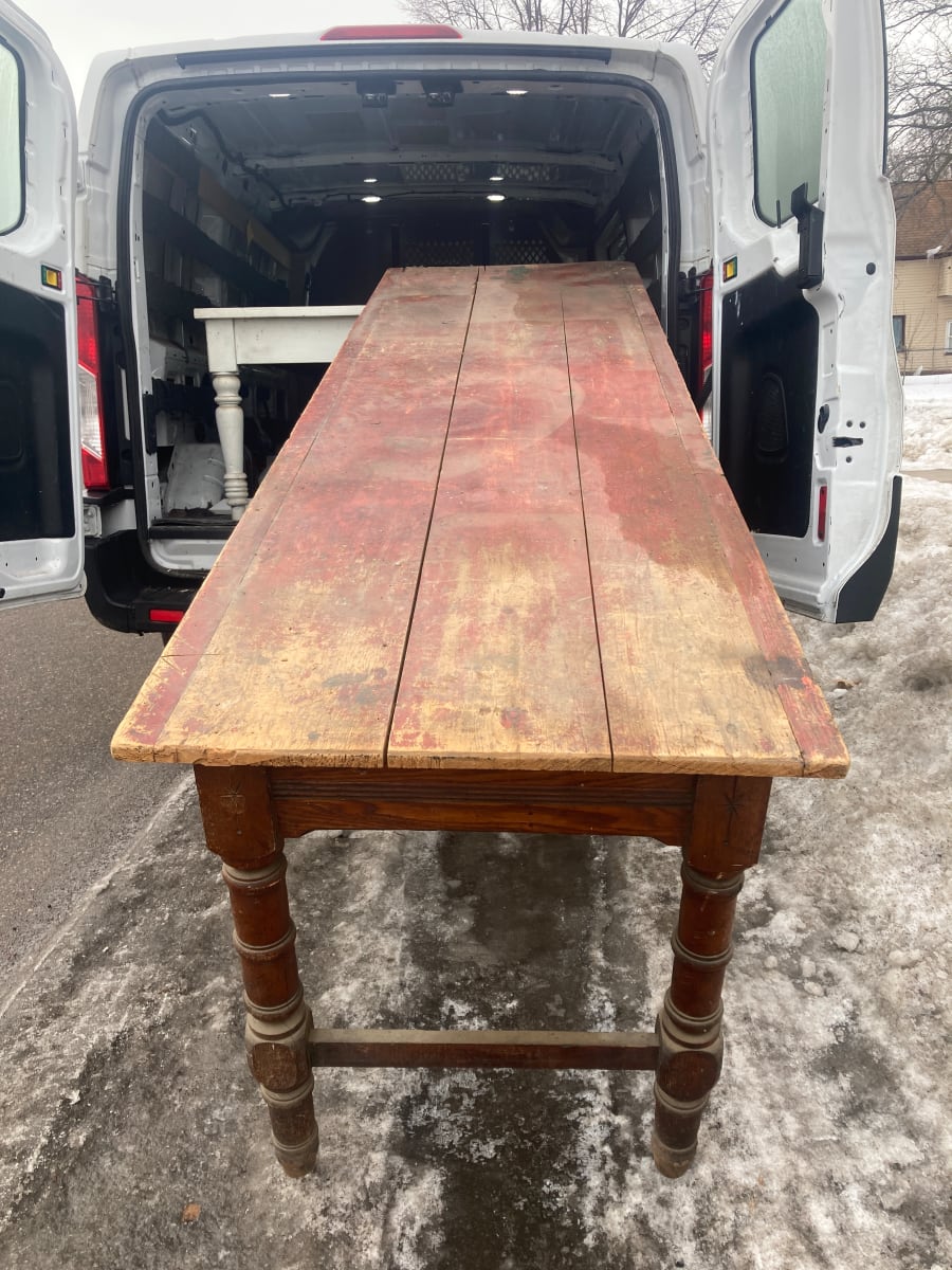 8 foot long harvest farm table 