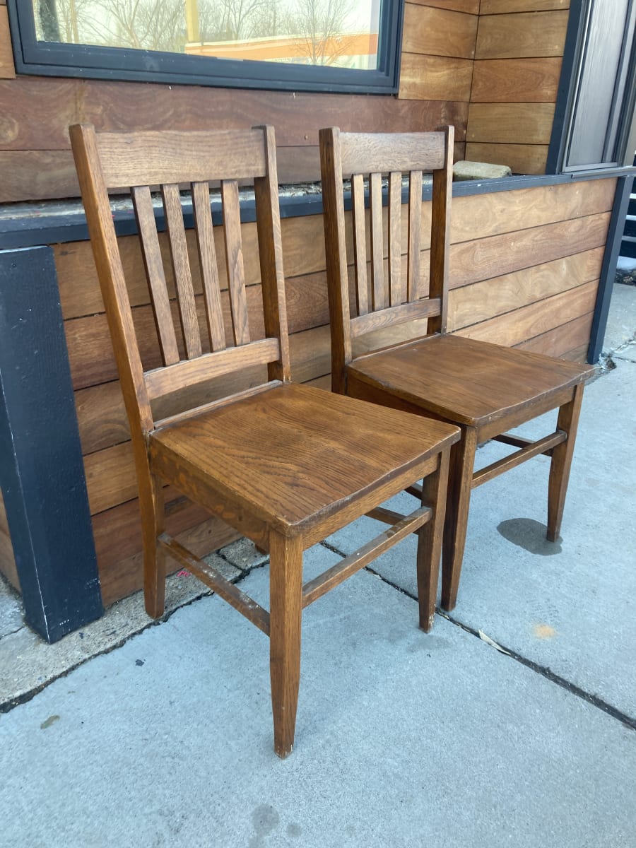 Mission oak chairs 