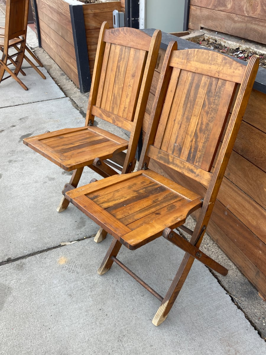 set of four vintage folding chairs 