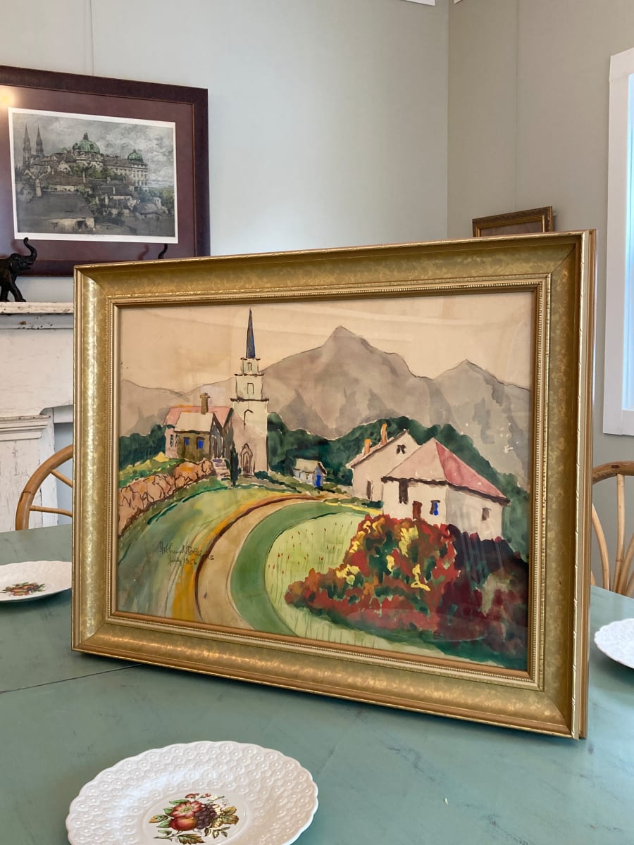 Original framed 1956 watercolor 