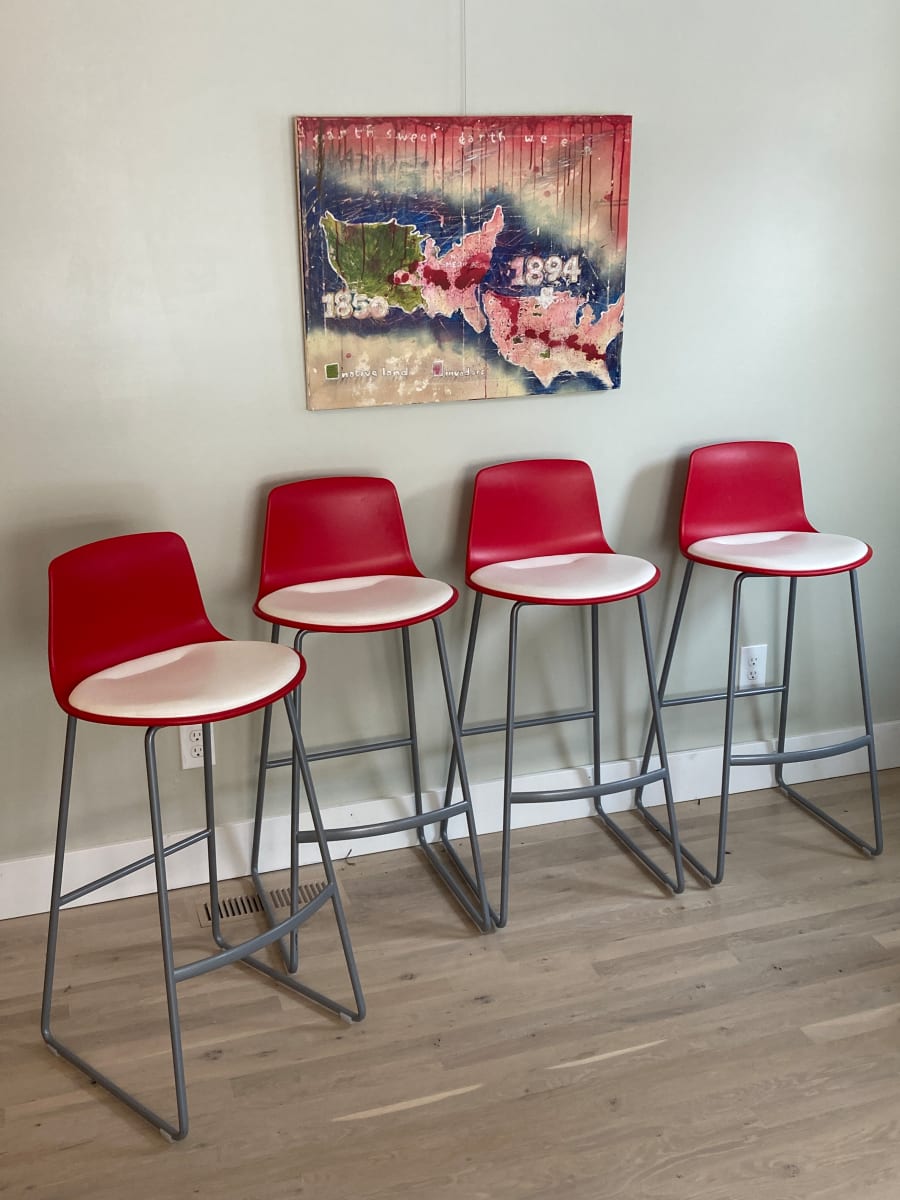 set of 4 Steelcase Coalesse barstools 