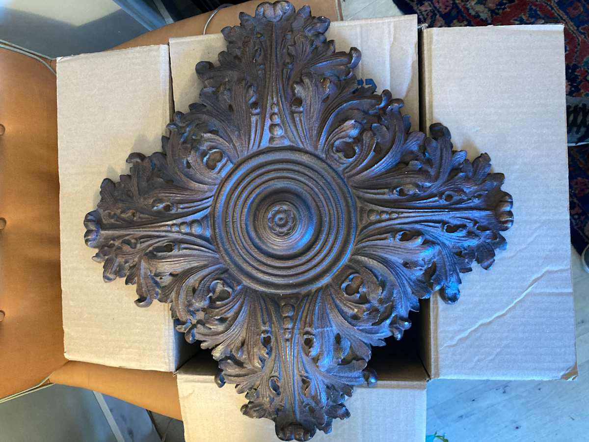 carved ceramic decorative plaque, Image 6.