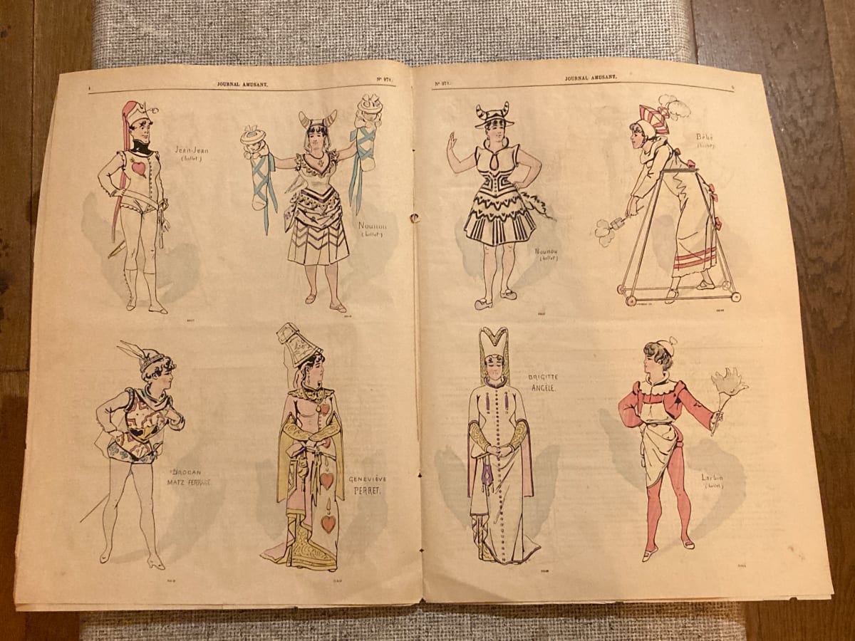 vintage  1875 Paris theater costume page 