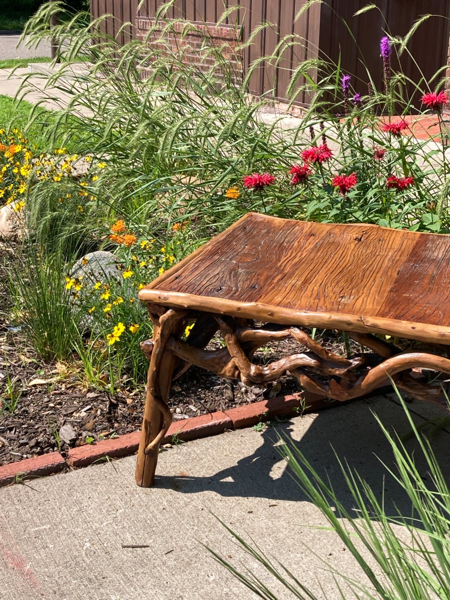 carved Japanese root table 