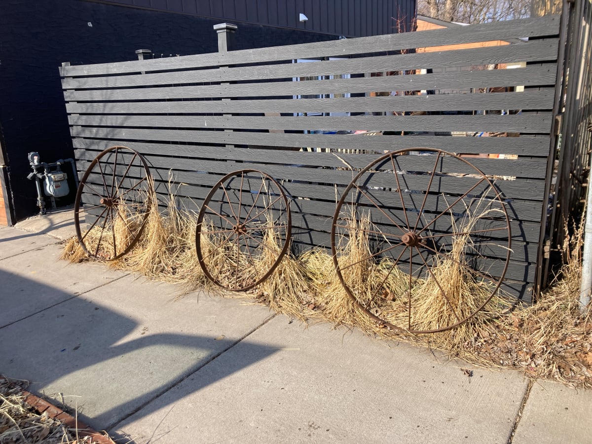 Large iron farm wheel 