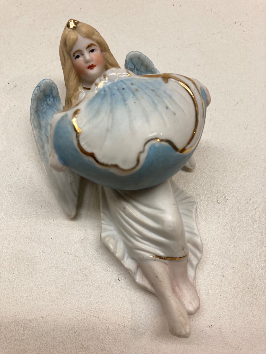 hand decorated German angel wall font 