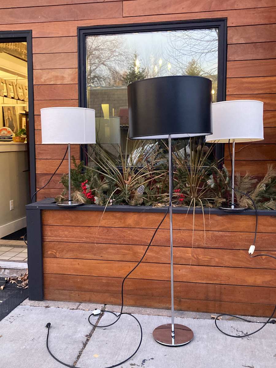 adjustable shade chrome floor lamp 