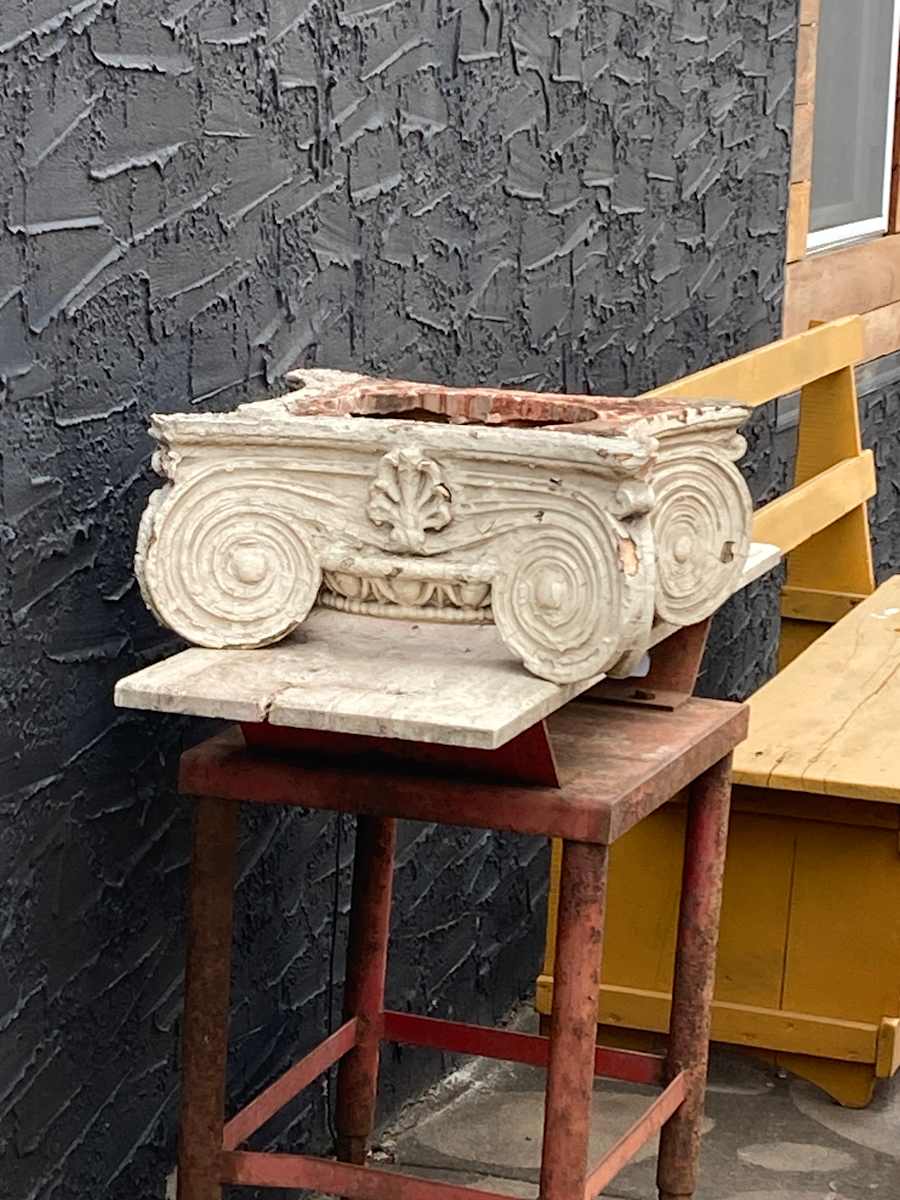 Terra cotta column tops 